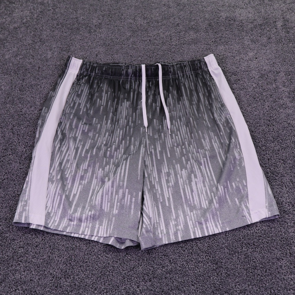 Tek Gear DryTek Shorts Mens Extra Extra Large Gray Graphic Athletic Running Gym